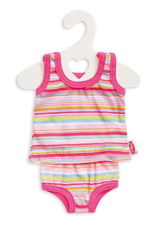 Sous-vêtements Pour Poupée Princesse Emily - Set 2 Pièces (maillot + Slip), Taille 28-35 Cm, Rose à Fleurs