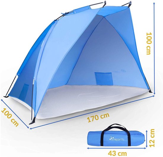 Strandtent Blauw incl. draagtas — afbeelding 3