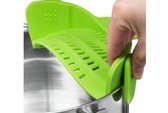 Siliconen Vergiet - Afgieter - Afgiethulp - Clip aan Keuken zeef Groen