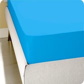 Homee Hoeslaken Jersey stretch turquoise190/200x200/220+ 35cm Lits-jumeaux bed 100% Katoen