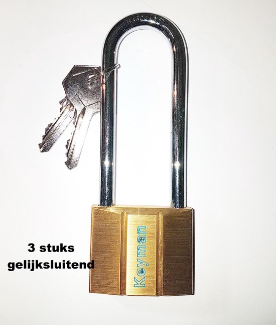 Verrast zijn Dokter Boekhouder 3 x Hangslot met Hoge beugel 50 mm Keyman / Yale + 6 sleutels / GELIJK  SLUITEND | bol.com