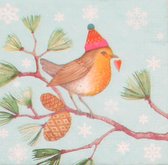 Servetten Winter Bird 33 x 33 cm