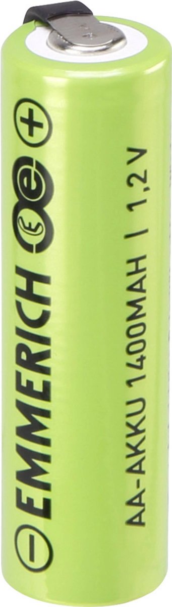 Emmerich A ULF Speciale oplaadbare batterij AA (penlite) U-soldeerlip, Geschikt voor hoge stroomsterktes NiMH 1.2 V 1400 mAh