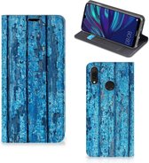 Huawei Y7 hoesje Y7 Pro (2019) Book Wallet Case Blauw Wood