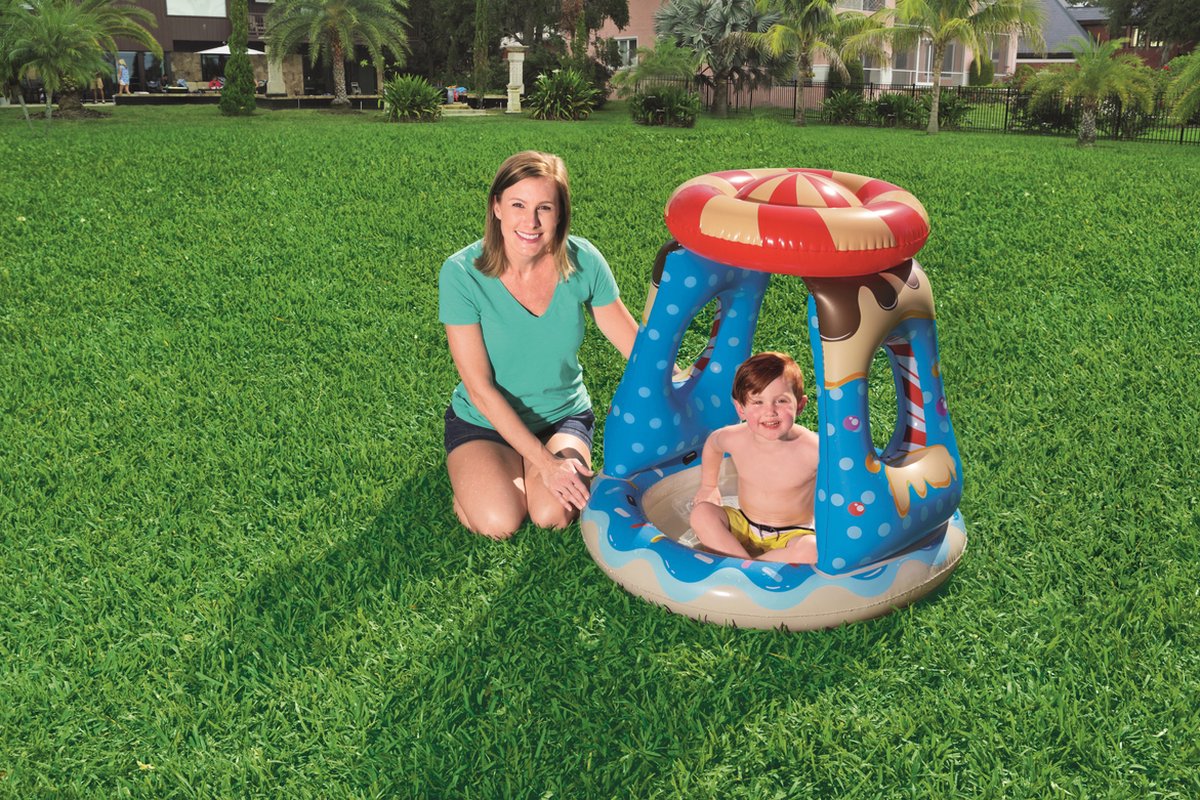 Bestway Candyville Zwembad - Peuterzwembad - Vanaf 2 Jaar - Zonnedak - Zachte Bodem - 91x91x89 cm — afbeelding 15