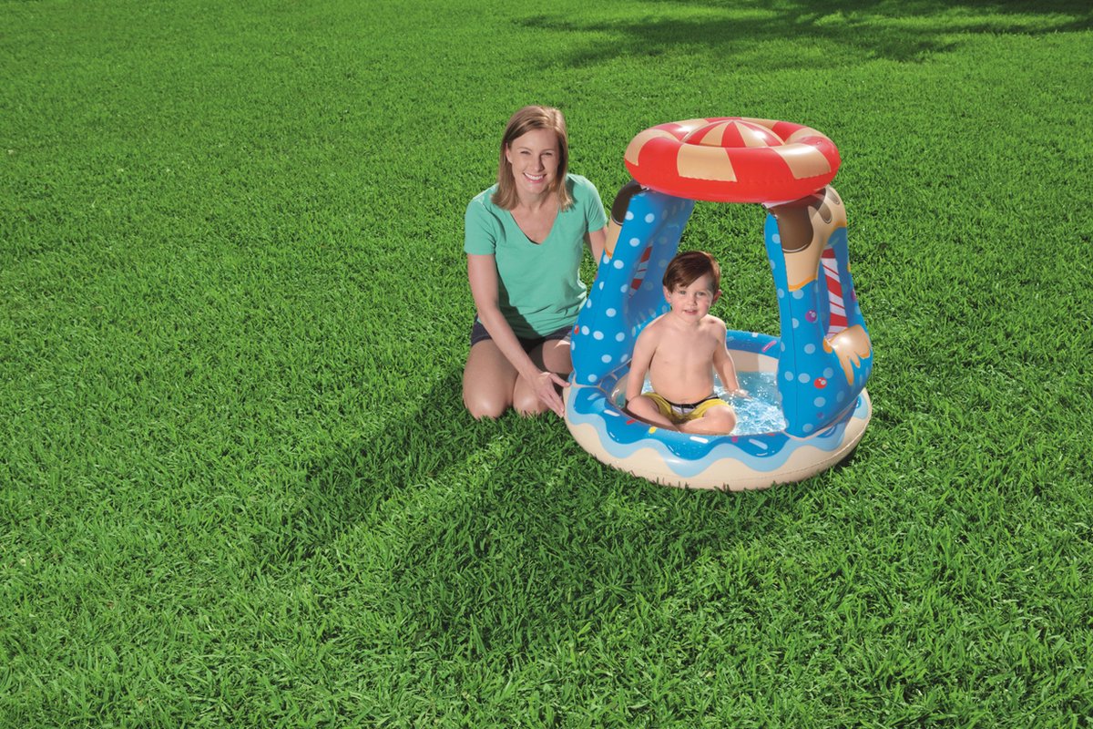 Bestway Candyville Zwembad - Peuterzwembad - Vanaf 2 Jaar - Zonnedak - Zachte Bodem - 91x91x89 cm — afbeelding 16