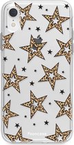 Fooncase Hoesje Geschikt voor iPhone XR - Shockproof Case - Back Cover / Soft Case - Rebell Leopard / Luipaard sterren