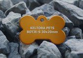 Keltora Pets Aluminium Hondenpenning Botje Gold KPBNGO-S