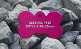 Keltora Pets Aluminium Hondenpenning Botje Hot Pink KPBNHP-S
