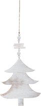 Decoratie hanger | 17*40 cm | Wit | Hout | kerstboom | Clayre & Eef | 6H1046L