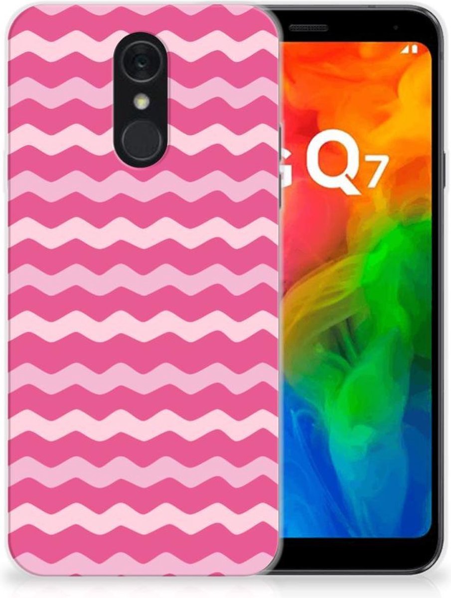 LG Q7 TPU bumper Waves Pink