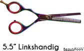 BeautyTools GOLD LINE Uitdunschaar / Effileerschaar Linkshandig voor Dik Haar - Rainbow LeftThin(5.5 Inch) - (RS-1314)