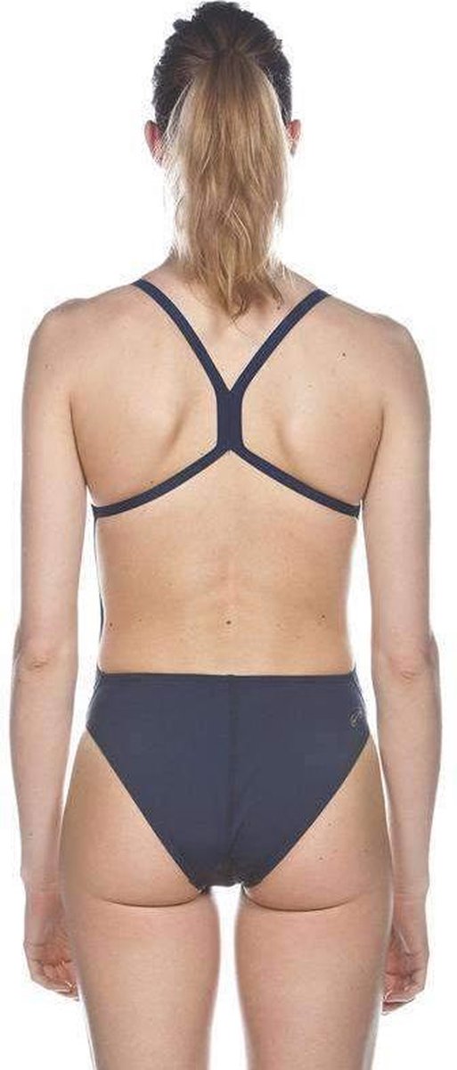 arena Solid Light Tech High One Piece Swimsuit Dames, navy - white 36 | US 32 — afbeelding 9