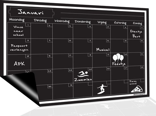 snorkel soort bijzonder Brute Strength - Magnetisch Weekplanner whiteboard (3) - A3 - Planbord -...  | bol.com