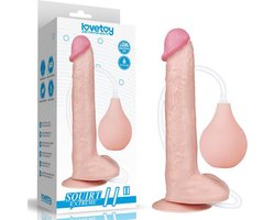 LoveToy squirt extreme spuitende dildo - 28 cm - Φ4.8 cm - met ballen en zuignap