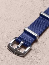 Premium Seatbelt NATO strap navy blauw – Nylon horlogeband – 22mm