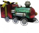 Metalen beeld - Kerst - trein - 55 cm hoog - rood