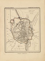 Historische kaart, plattegrond van gemeente Maastricht in Limburg uit 1867 door Kuyper van Kaartcadeau.com
