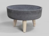 Clayfibre - Pc. 1 Round Clay-fiber Pot W/legs Black Ø37x22.5cm