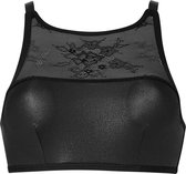 Sapph Snapdragon Balcony Crop Top Dames Zwart-70c