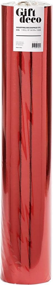 Creotime Cadeaupapier 50 Cm 100 M 65 G Metallic Rood