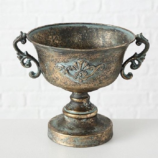 Hoe Pakistaans Berri Bloempot - plantpot - Antiek Goud - 26cm - Metaal | bol.com