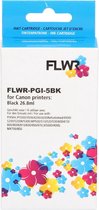 FLWR - Inktcartridge / Alternatief voor de Canon PGI-5BK / Zwart