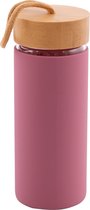 Point-Virgule glazen fles met silicone sleeve oud roze 450ml