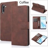Lederen Telefoonhoesje Book Case Samsung S10 Plus– Inclusief pasjeshouder Samsung S10 Plus – Book Case Samsung S10 Plus – Bruin/Coffee