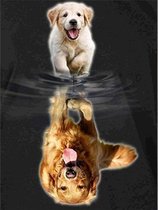Diamond Painting Spiegelbeeld - 50 x 70 cm - Hond