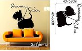 3D Sticker Decoratie Petshop Verzorgingsalon Muursticker Hond in bad nemen Afneembaar Vinyl Art Kat Decals Home Decor - Salon1 / Large