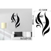 3D Sticker Decoratie Muurtattoo Schoonheidssalon Manicure Nagelsalon Hand Meisje Gezicht Vinyl Sticker Home Decor Kapper Kapsel Muur Sticke - Salon112 / Large