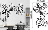 3D Sticker Decoratie Keuken Muurstickers Chef De Cuisine Verwijderbare muurstickers Vinyl Wall Art Cuisine Home Decor Vinyl Decal voor hotel en gezin - Chef9 / Small