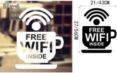 3D Sticker Decoratie Gratis WiFi en Welkom Vinyl Sticker Decalbord voor deur en winkel Uitstekende kwaliteit Winkel Glazen venster Vinilos Home Decor - Biz4 / Large