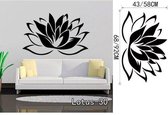 3D Sticker Decoratie Indische Namaste Woorden Religie Muurtattoo Vinyl Lotus Yoga Sticker Boeddha Ganesha Home Decor Slaapkamer Bloem Muurschildering - zwart / Small