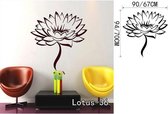 3D Sticker Decoratie Indische Namaste Woorden Religie Muurtattoo Vinyl Lotus Yoga Sticker Boeddha Ganesha Home Decor Slaapkamer Bloem Muurschildering - zwart / Small