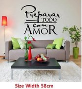 3D Sticker Decoratie Spaanse muur sticker - Preparar Todo Con Amor - Home muur sticker Vinyl belettering woonkamer Home Decor