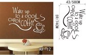 3D Sticker Decoratie Koffie Wall Art Decal Sticker Vinyl koffie muurstickers voor coffeeshop of kantoor Decor - KF12 / Large