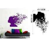 3D Sticker Decoratie Muurtattoo Schoonheidssalon Manicure Nagelsalon Hand Meisje Gezicht Vinyl Sticker Home Decor Kapper Kapsel Muur Sticke - Salon118 / Large