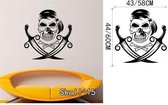 3D Sticker Decoratie Mexicaanse Suiker Schedel Kantoor Stickers Dia De Los Muertos Vinyl Muursticker Sticker Adesivo De Parede Home Decor Muurschildering - Skull15 / Small