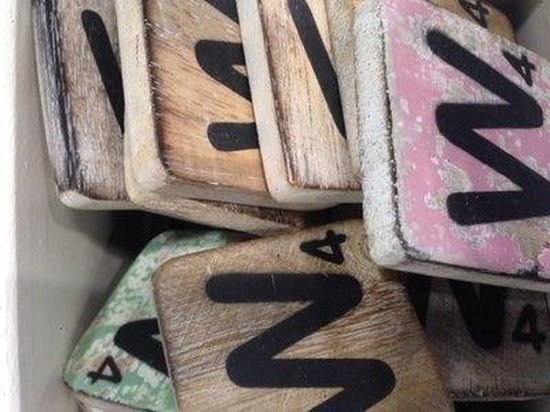 Thils Living houten letters & tekens Scrabble Letter W
