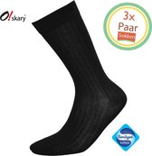 Sokken heren | 3 Paar Herensokken zwart | Naadloze sokken | Anti-bacterieel door Zwitserse Sanitized® | 43-46