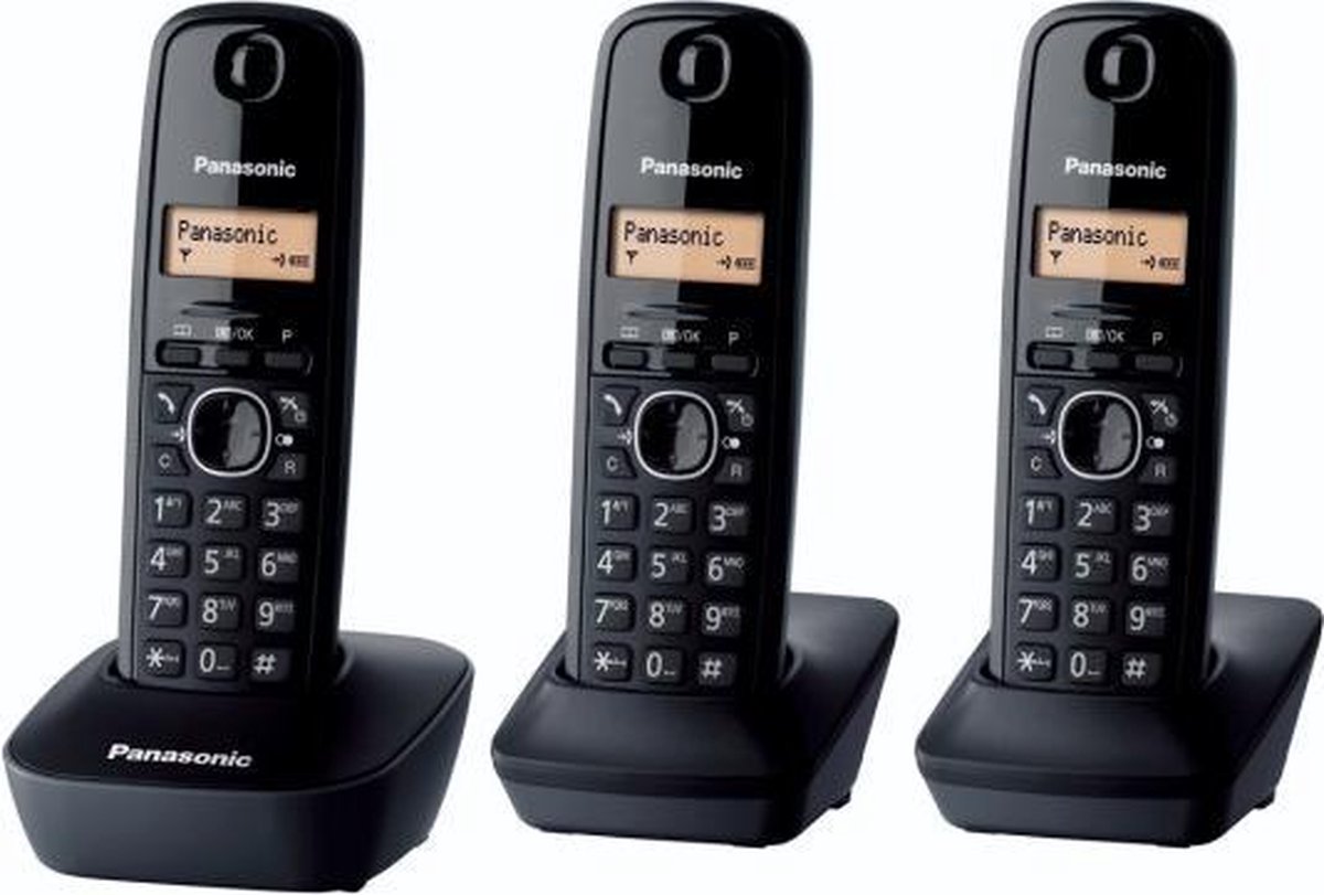 Panasonic KX-TG1613 DECT-telefoon Nummerherkenning Zwart