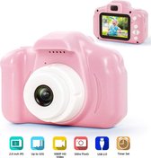 DrPhone Pixel Light Digitale Kindercamera voor Kids -1080P FHD met 2 inch IPS-scherm en 8 GB SD-kaart voor 3-10 jaar – Roze