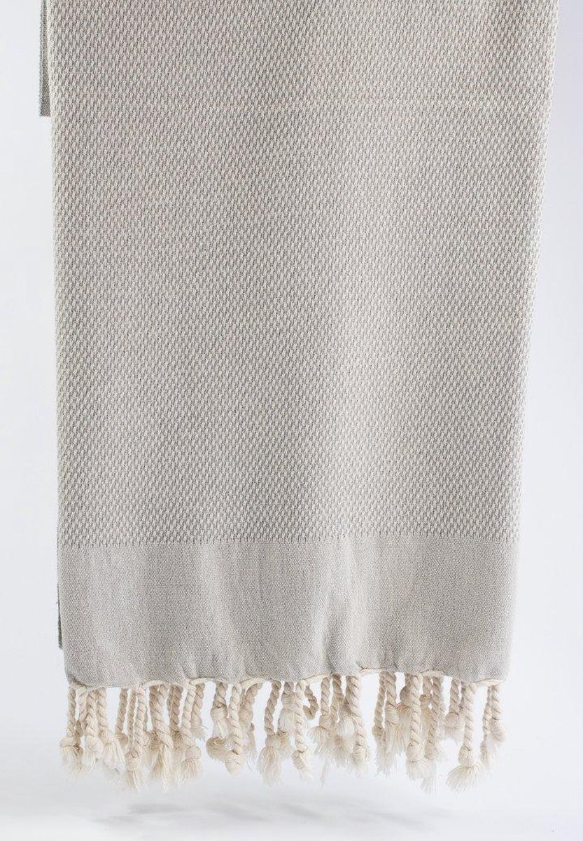 Kisthene – Turkse hamamdoek – 100x180 cm – katoen – licht & sneldrogend – lichtgrijs