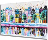 Acrylverfschilderij - schilderij handgeschilderd - canvas - Amsterdam - 130x90 cm - woonkamer slaapkamer