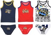 Aanbieding: 3 DC Batman ondergoed-set - Hemd & Onderbroek - Blauw, Rood, Wit & Multi-kleur - 2/3 jaar - Zie foto voor samenstelling