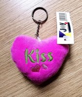 Sleutelhanger Knuffel hartje Roze, Kiss