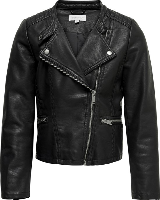 Blouson Simili-Cuir ONLY Konfreya - Style Biker - Pour Fille - Noir