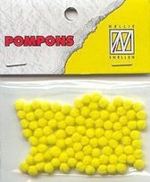 Nellie Snellen Pompoms Mini - 3mm - 100stuks - Col. 07 Geel